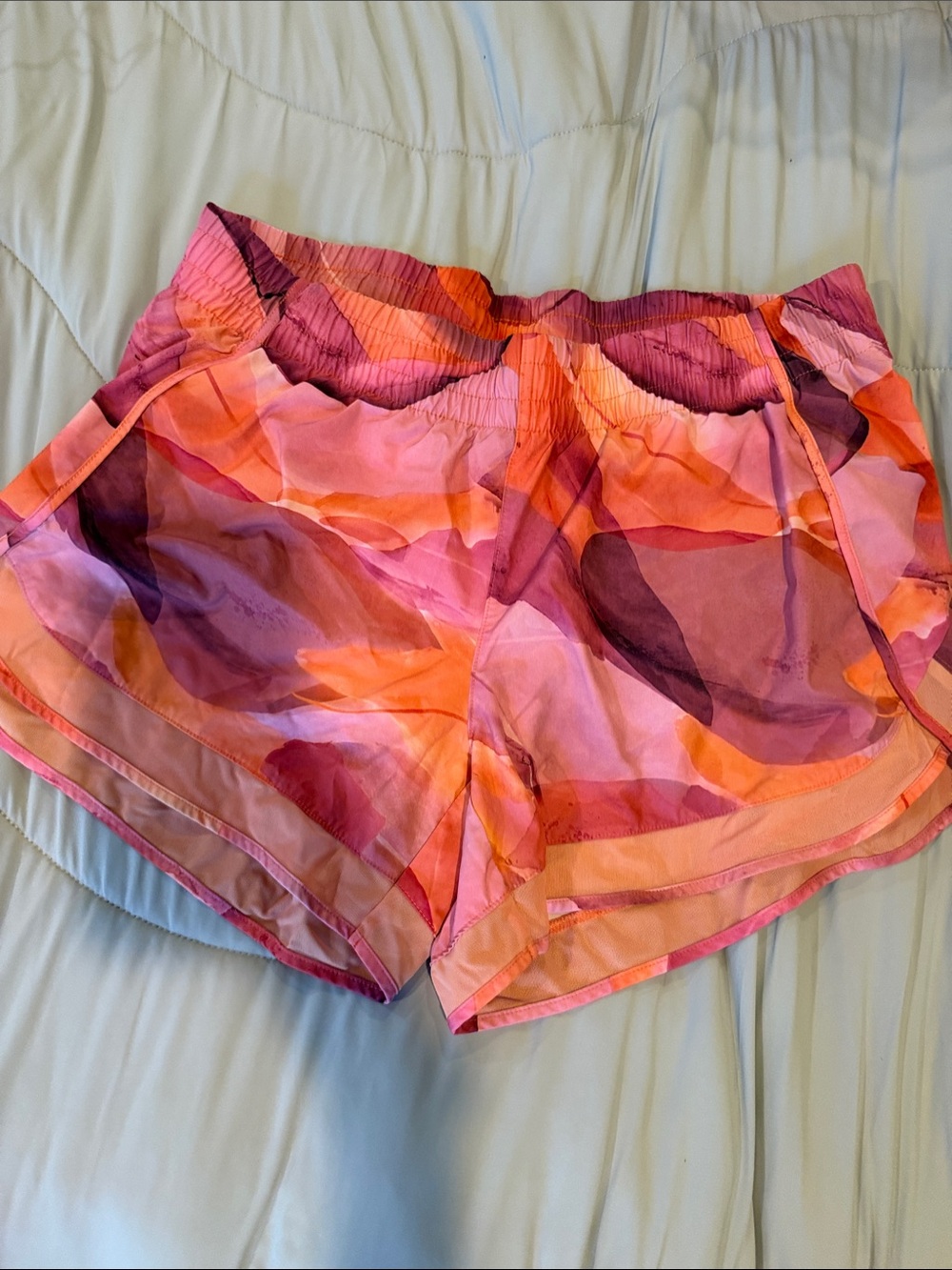 Athleta Women's Pink & Orange Patterned Athletic Shorts